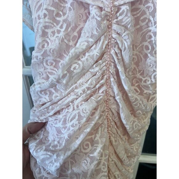 Vintage Y2K Princess Choker Lace Mini Dress Mini Ruched Bodycon Large. H - Picture 4 of 10